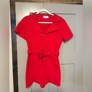 Red belted Romper